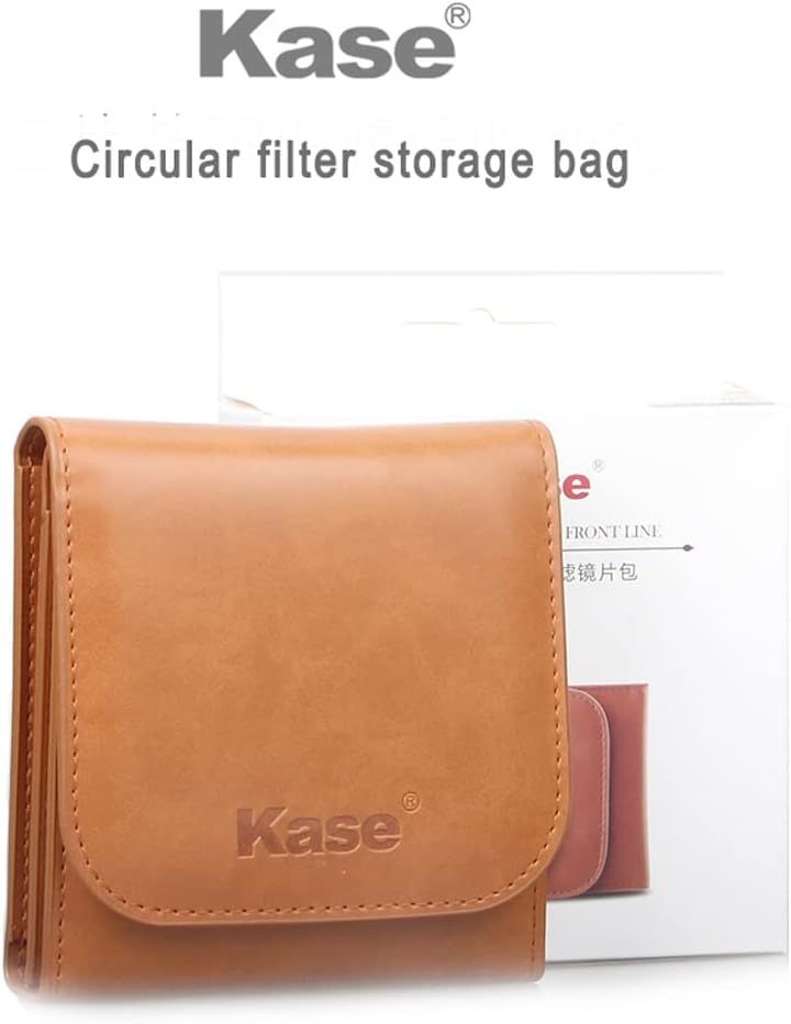 Kase 3 Pocket PU Leather Foldable Camera Circular Lens Filter Wallet Carry Case Bag Pouch for 25mm-82mm Round Filters - Image 3